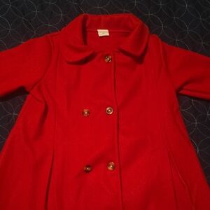 Women's Red Double-Breasted Coat